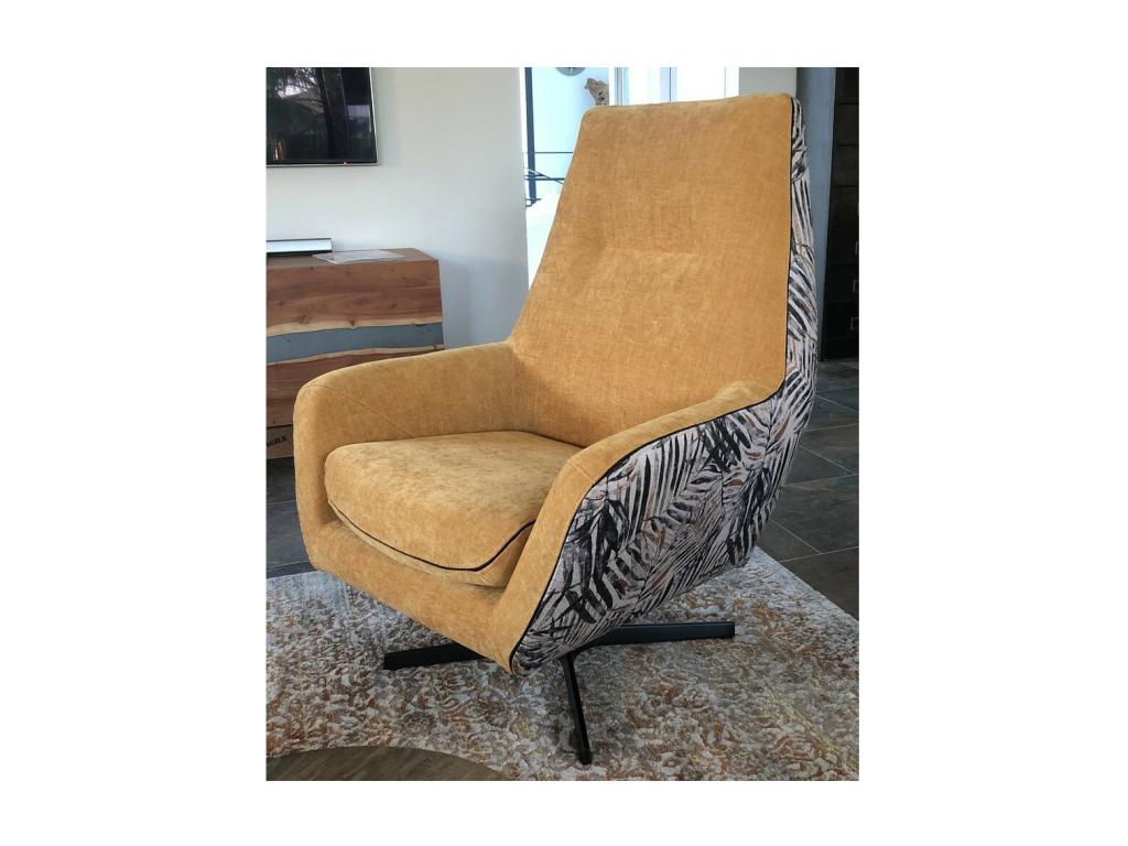 Yellow Velvet Accent Chair