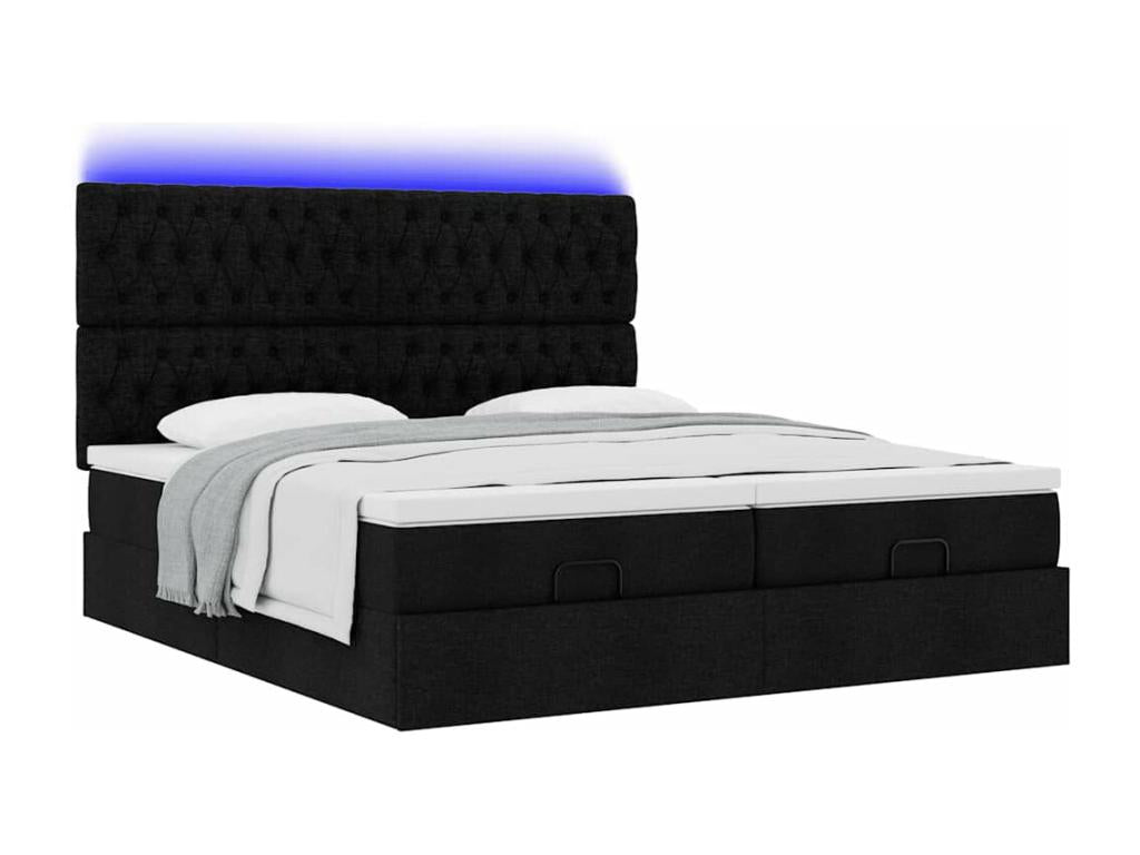 Black Fabric Mattress, 160 x 200 cm