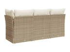 Beige Woven Resin Wicker Sofa