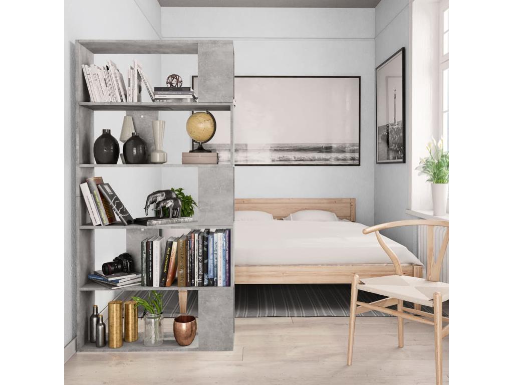 Gray Engineered Wood Bookcase