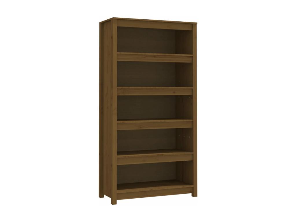 Brown Pine Wood Bookcase, 80 x 35 x 154 cm