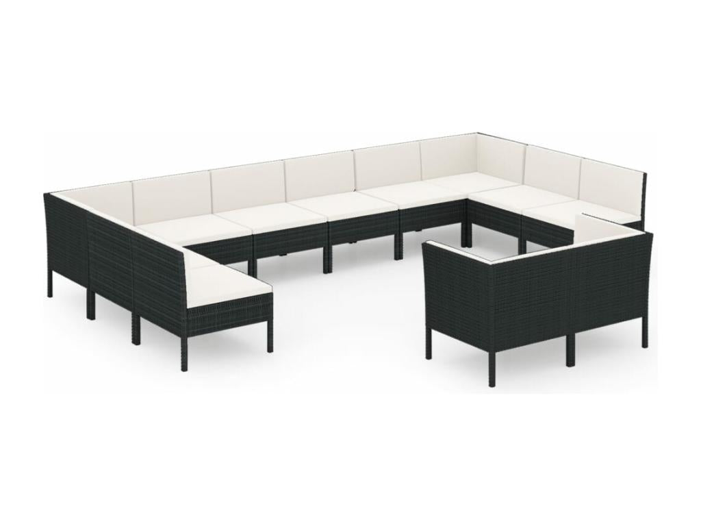 Black Woven Resin Wicker Outdoor Furniture Set - dlz1766569137536