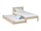 Beige Oak Wood Bed, 120 x 180 cm