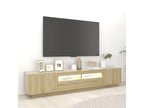 Brown Oak Wood TV Stand, 200 x 35 x 40 cm