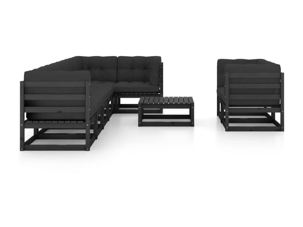 Black Pine Wood Outdoor Furniture Set - dlz1766569592000