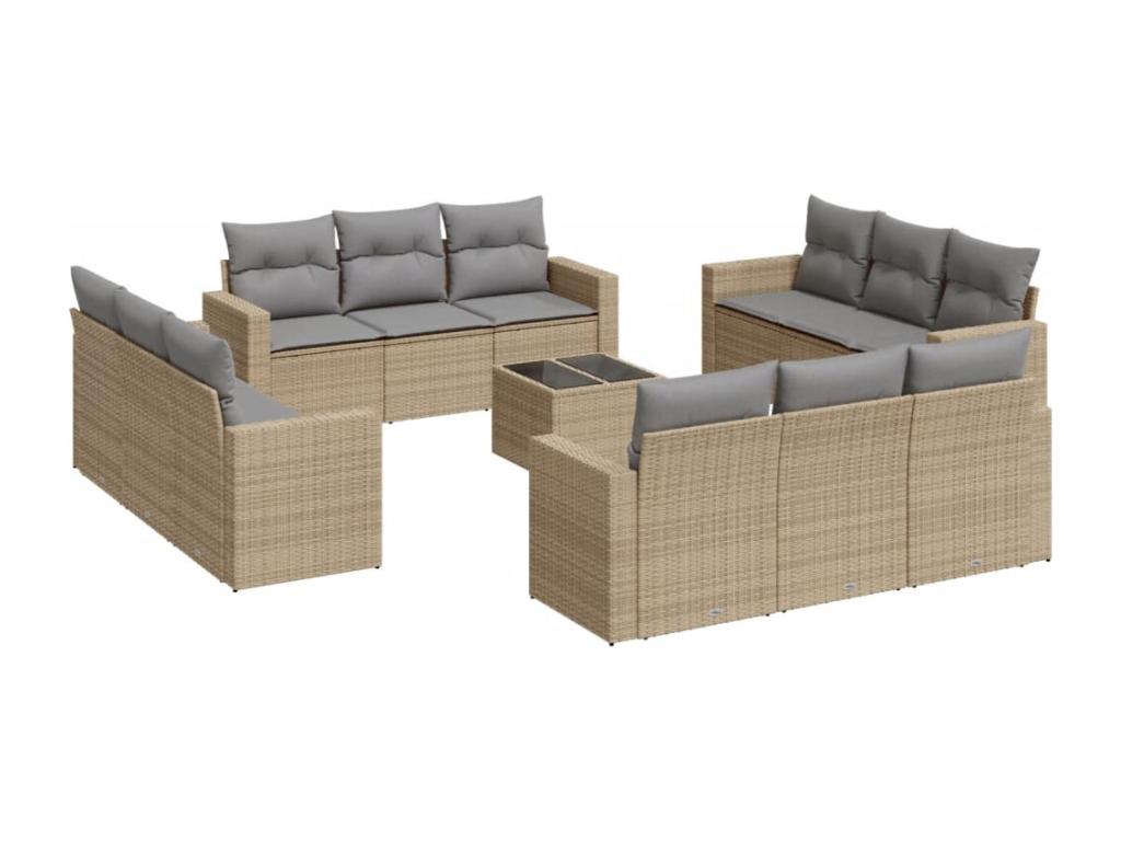 Beige Woven Resin Wicker Outdoor Furniture Set - dlz1766569064269