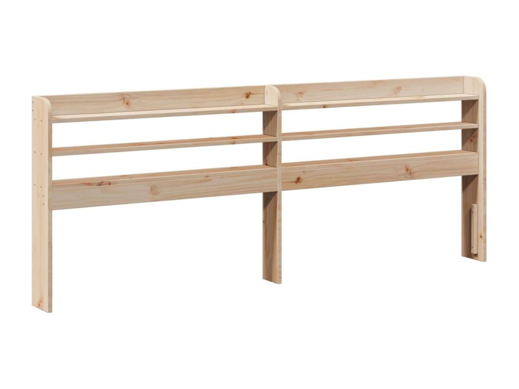 Brown Pine Wood Bed Frame, 200 x 200 cm