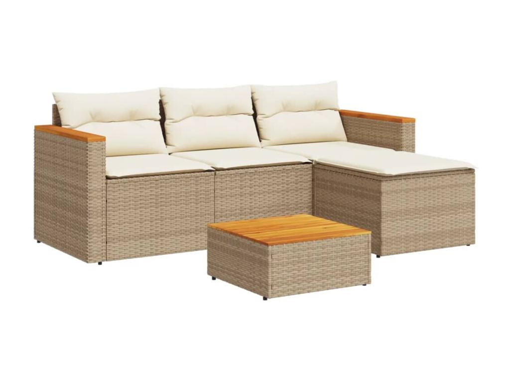 Beige Woven Resin Wicker Outdoor Furniture Set - dlz1766569358264