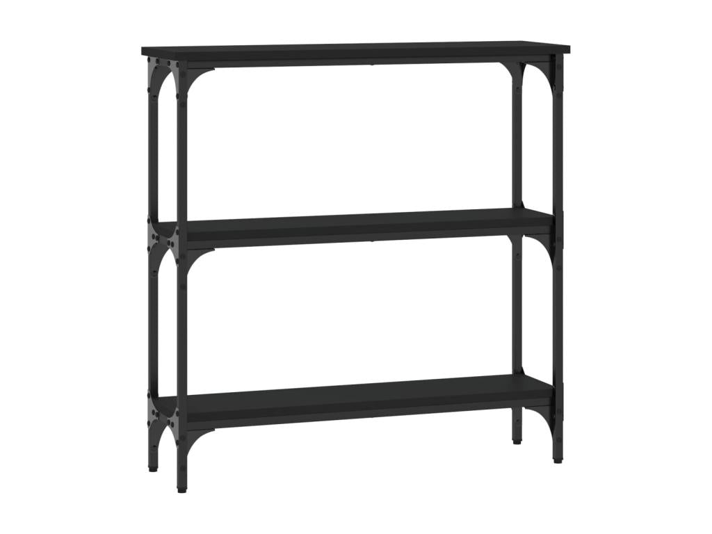 Black Engineered Wood Table, 75 x 22.5 x 75 cm