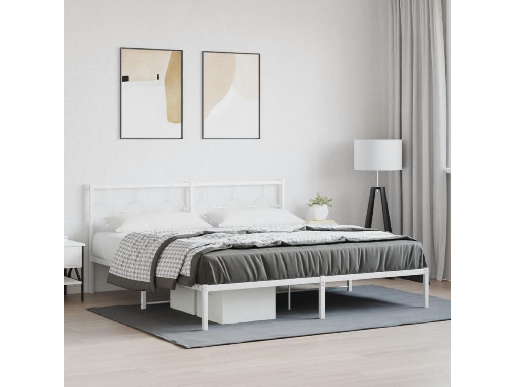 White Metal Bed Frame, 180 x 200 cm