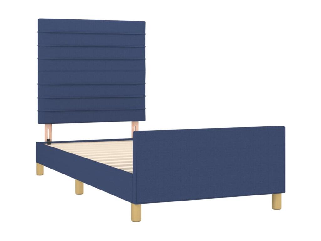 Blue Fabric Bed Frame, 100 x 200 cm
