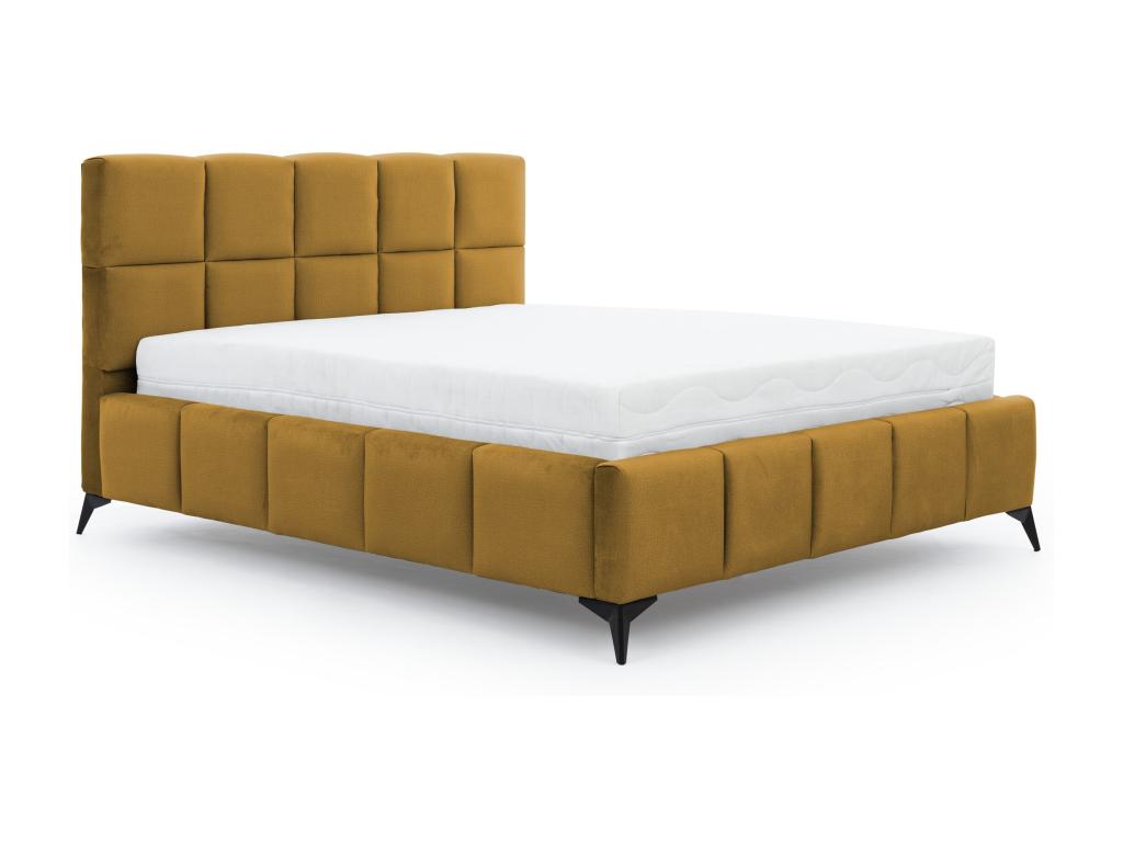 Yellow Velvet Bed, 140 x 200 cm