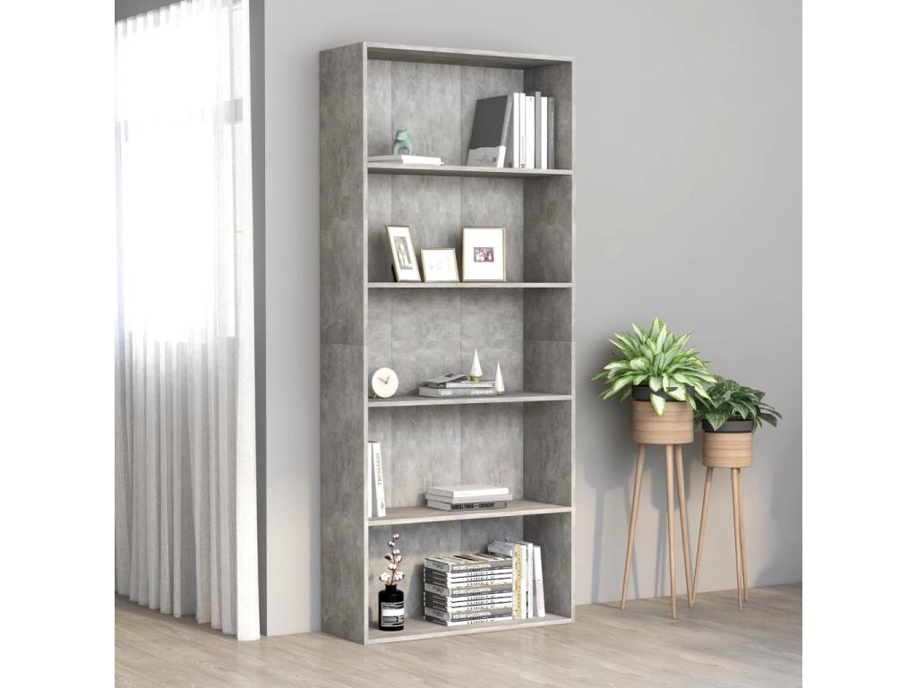 Gray Bookcase, 80 x 30 x 189 cm