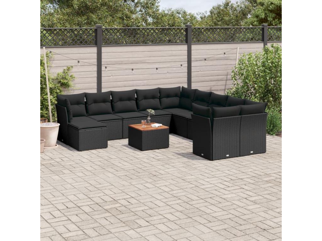 Black Woven Resin Wicker Outdoor Furniture Set - dlz1766569456097