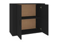 Black Engineered Wood Sideboard, 80 x 33 x 70 cm