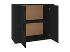 Black Engineered Wood Sideboard, 80 x 33 x 70 cm