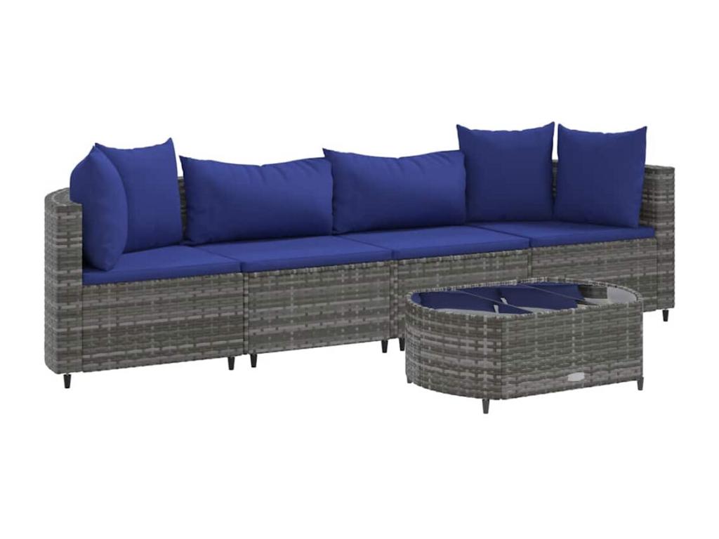 Gray Woven Resin Wicker Outdoor Furniture Set - dlz1766569389220