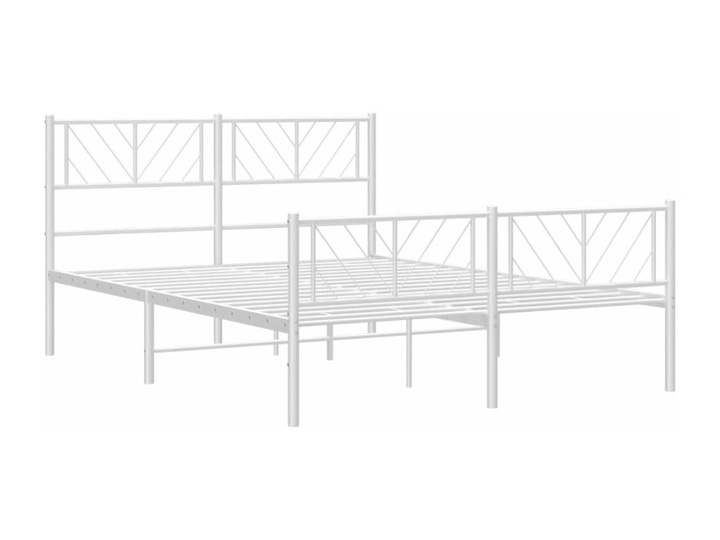 White Metal Bed Frame, 140 x 200 cm