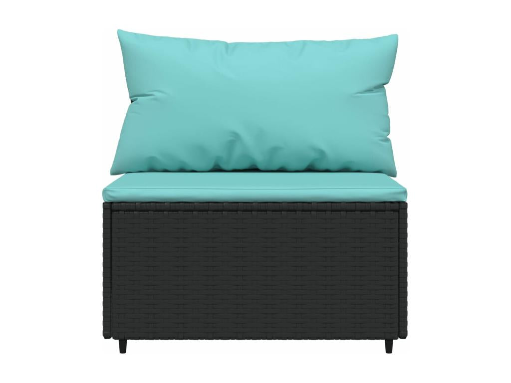 Black Woven Resin Wicker Sofa - dlz1766569538969