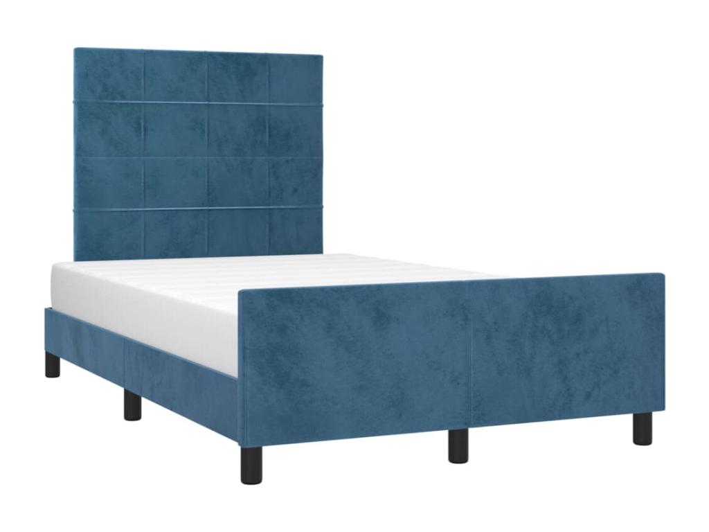Blue Velvet Bed Frame, 120 x 200 cm