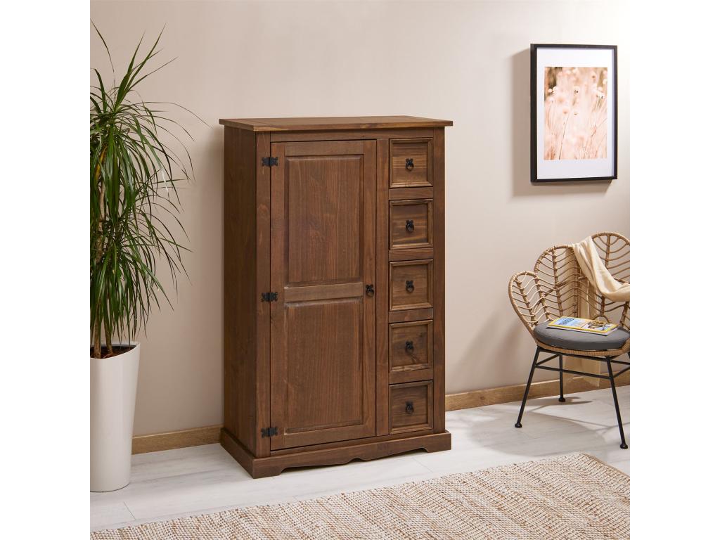 Brown Pine Wood Sideboard