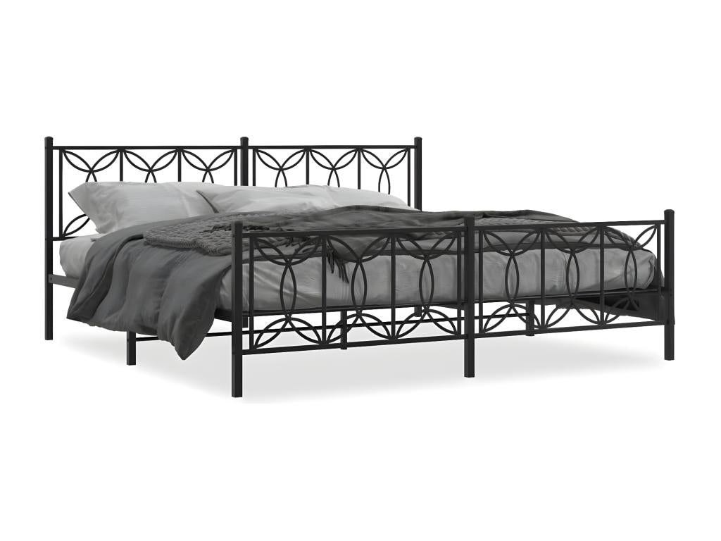 Black Metal Bed Frame, 193 x 203 cm - dlz1766569376808