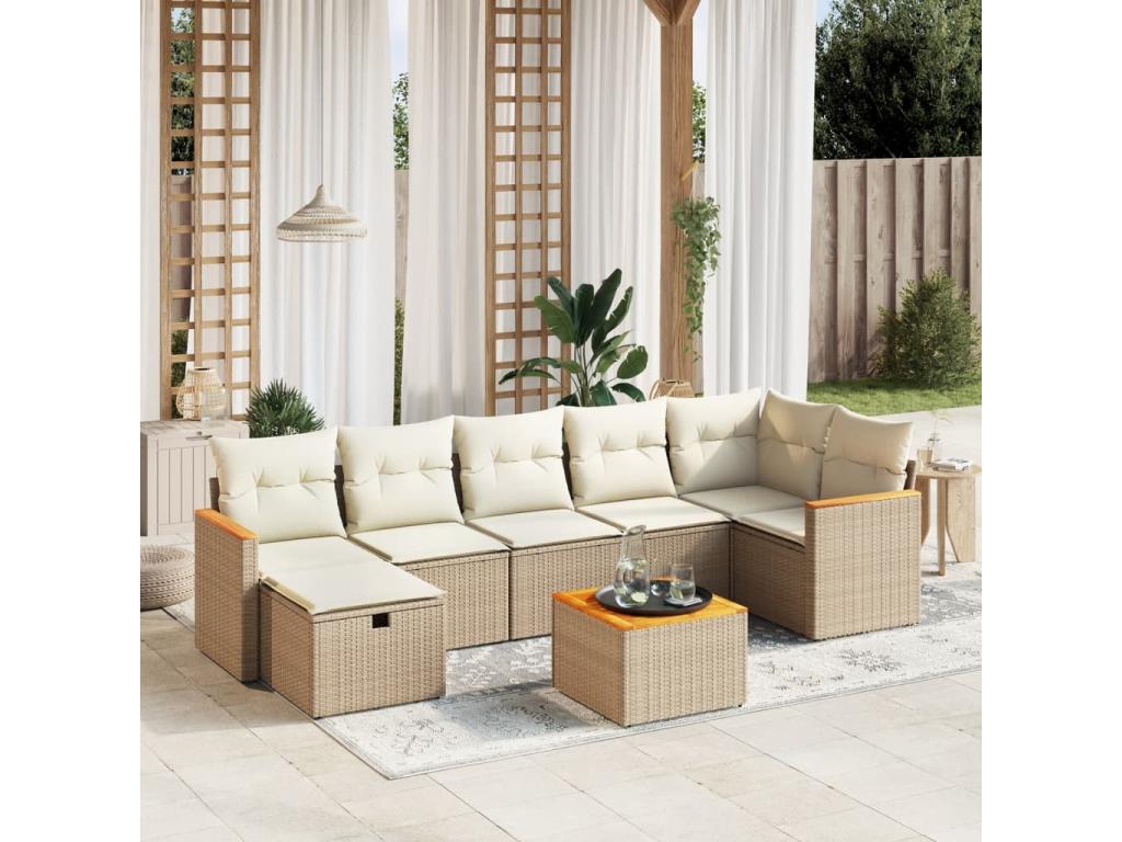 Beige Woven Resin Wicker Outdoor Furniture Set - dlz1766569096414