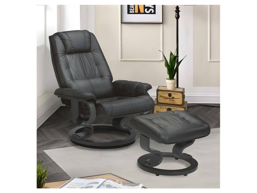 Black Leather Accent Chair - dlz1766569483474