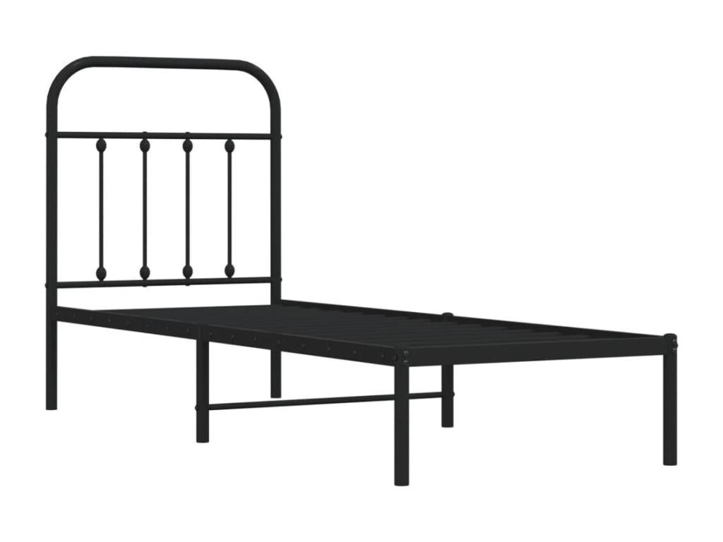 Black Metal Bed Frame, 75 x 190 cm