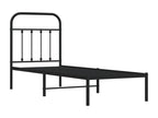 Black Metal Bed Frame, 75 x 190 cm