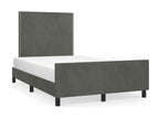 Gray Velvet Bed Frame, 120 x 190 cm