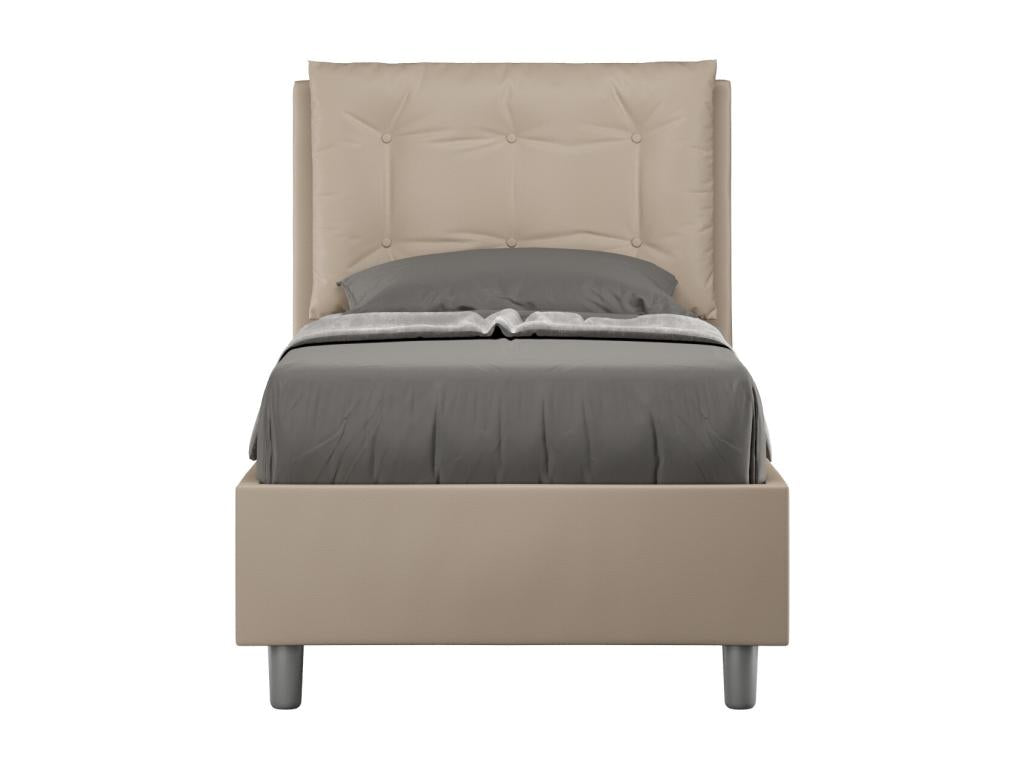 Gray Leather Bed, 80 x 200 cm