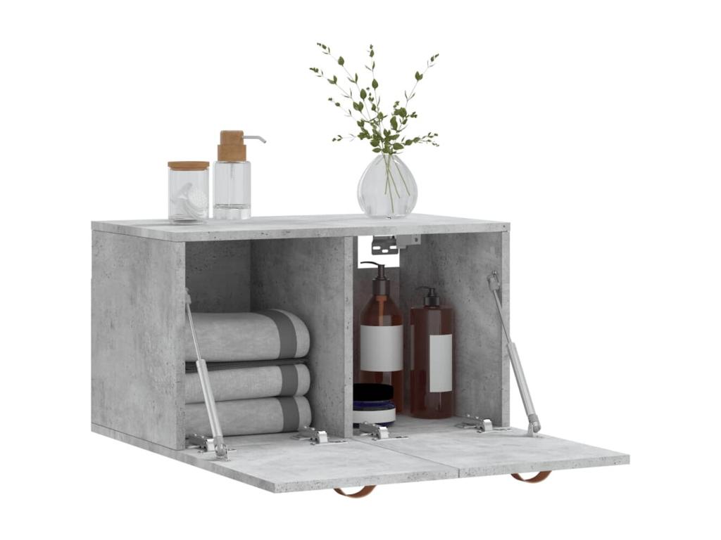 Gray Engineered Wood Wardrobe, 60 x 36.5 x 35 cm