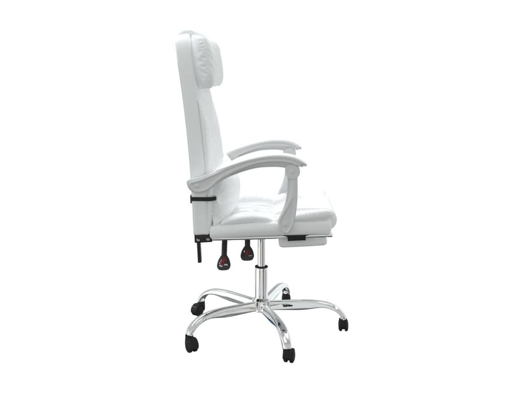 White Leather Accent Chair, 63 x 56 x 122 cm