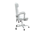 White Leather Accent Chair, 63 x 56 x 122 cm