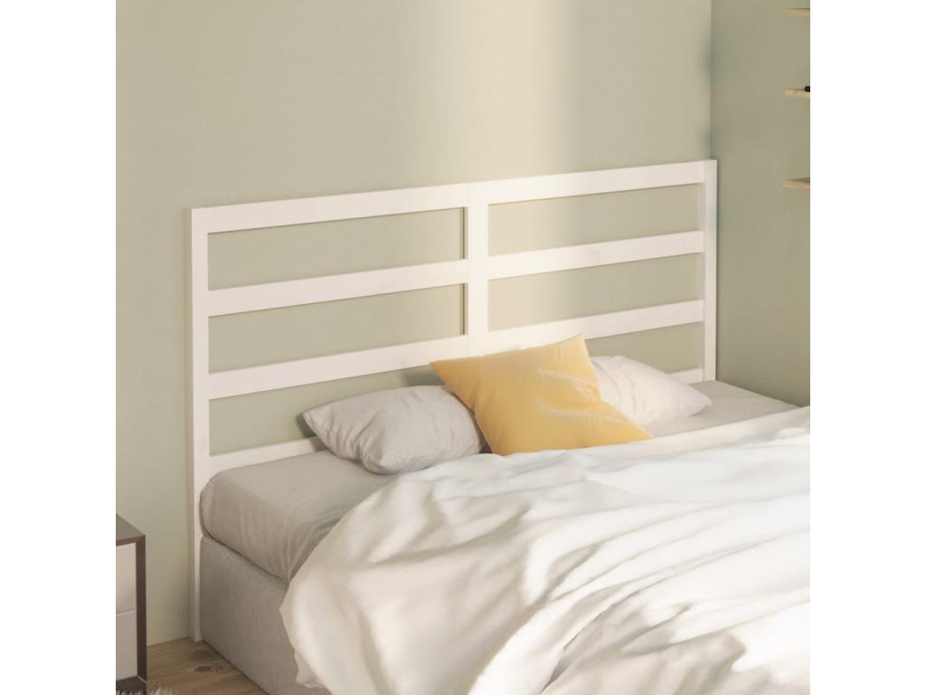 White Solid Wood Bed, 146 x 4 x 100 cm