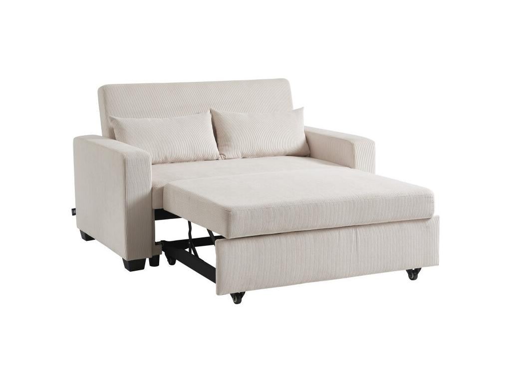 Beige Velvet Sofa Bed