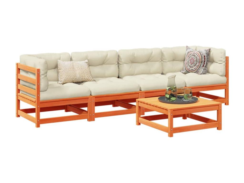 Brown Pine Wood Outdoor Furniture Set - dlz1766569104654