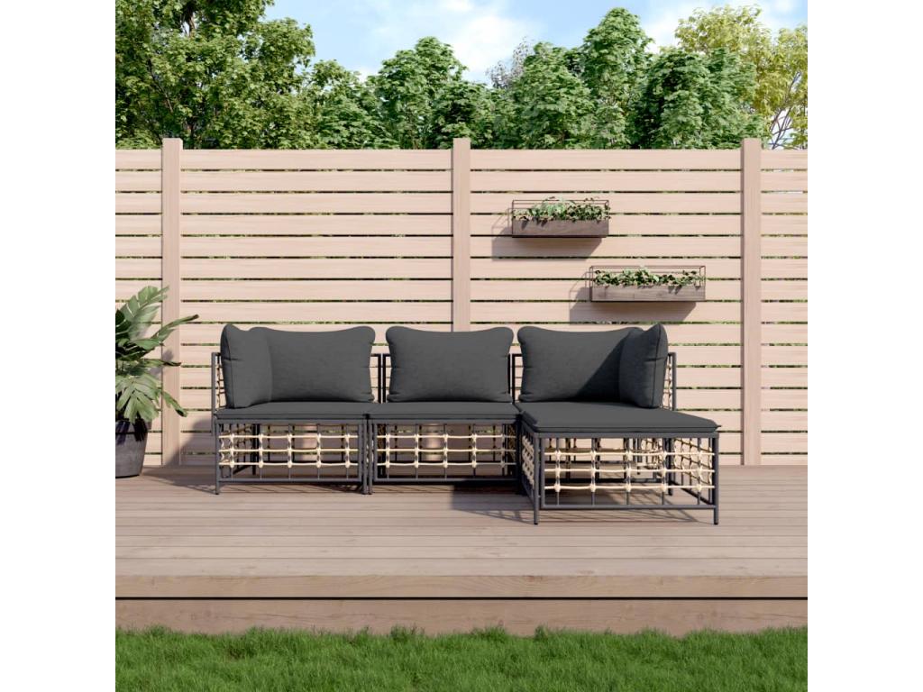 Gray Woven Resin Wicker Outdoor Furniture Set - dlz1766569164201