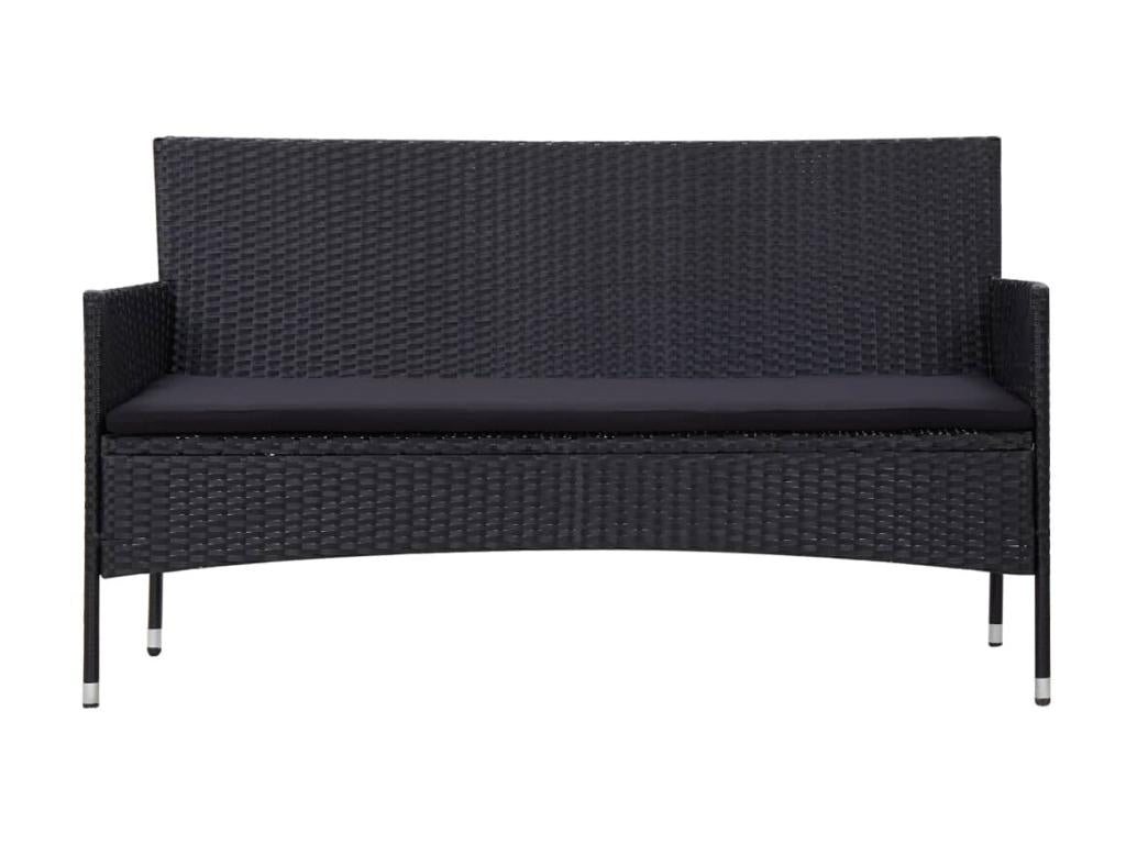 Black Woven Resin Wicker Outdoor Furniture Set