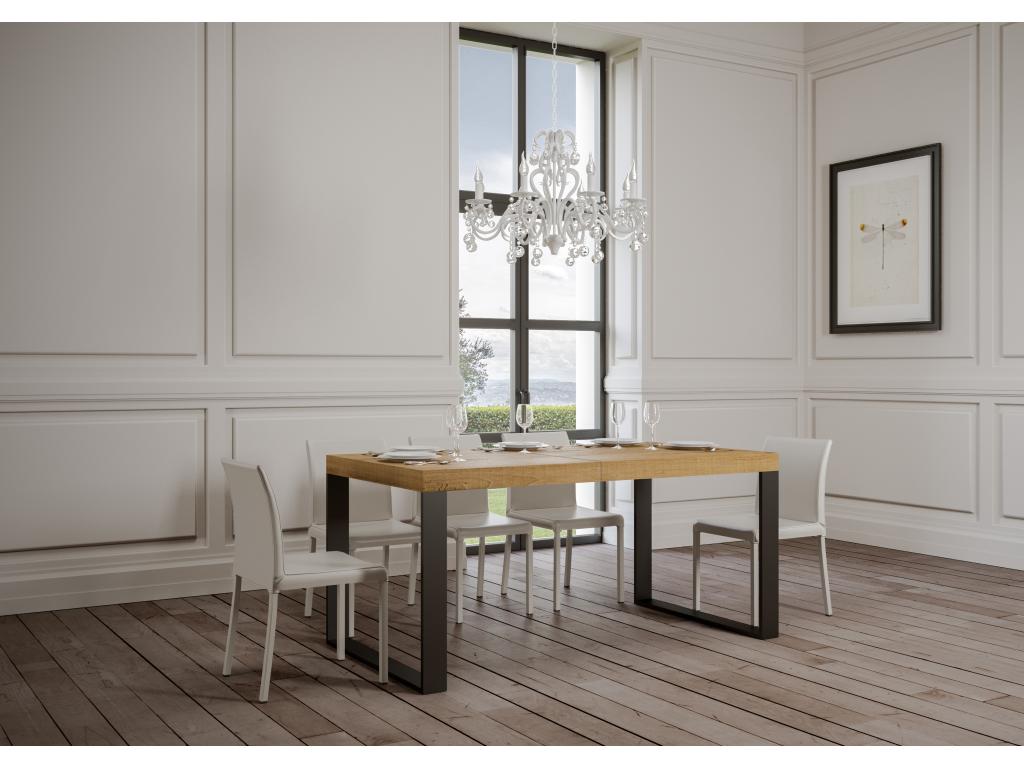 Natural Oak Wood Table, 90 x 130 cm