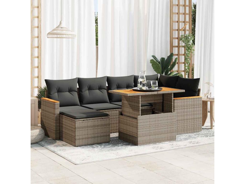 Gray Woven Resin Wicker Outdoor Furniture Set - dlz1766569348282