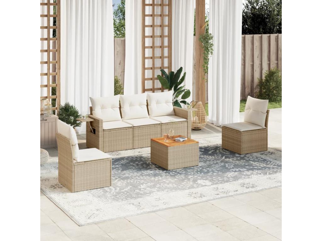 Beige Woven Resin Wicker Outdoor Furniture Set - dlz1766568773193