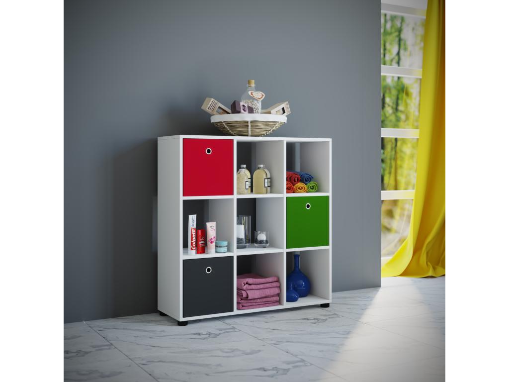 White Bookcase, 3 x 3 cm