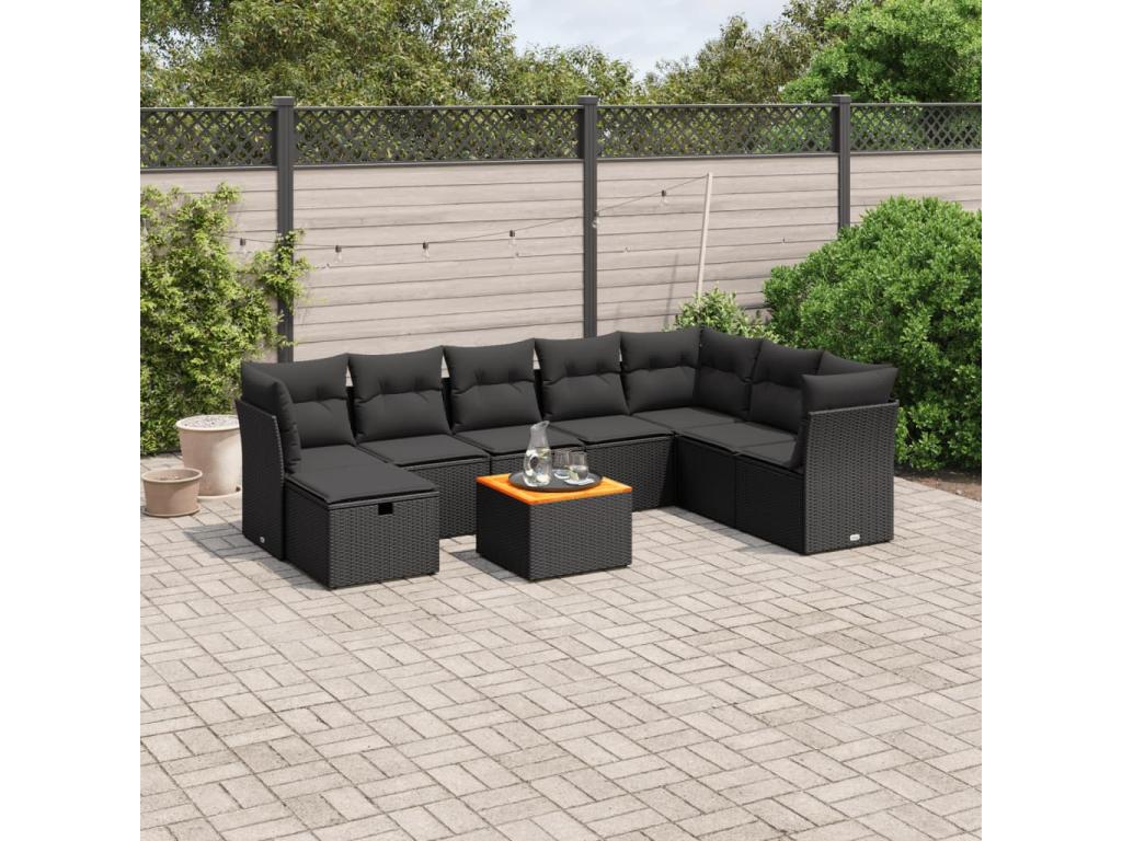 Black Woven Resin Wicker Outdoor Furniture Set - dlz1766569050289
