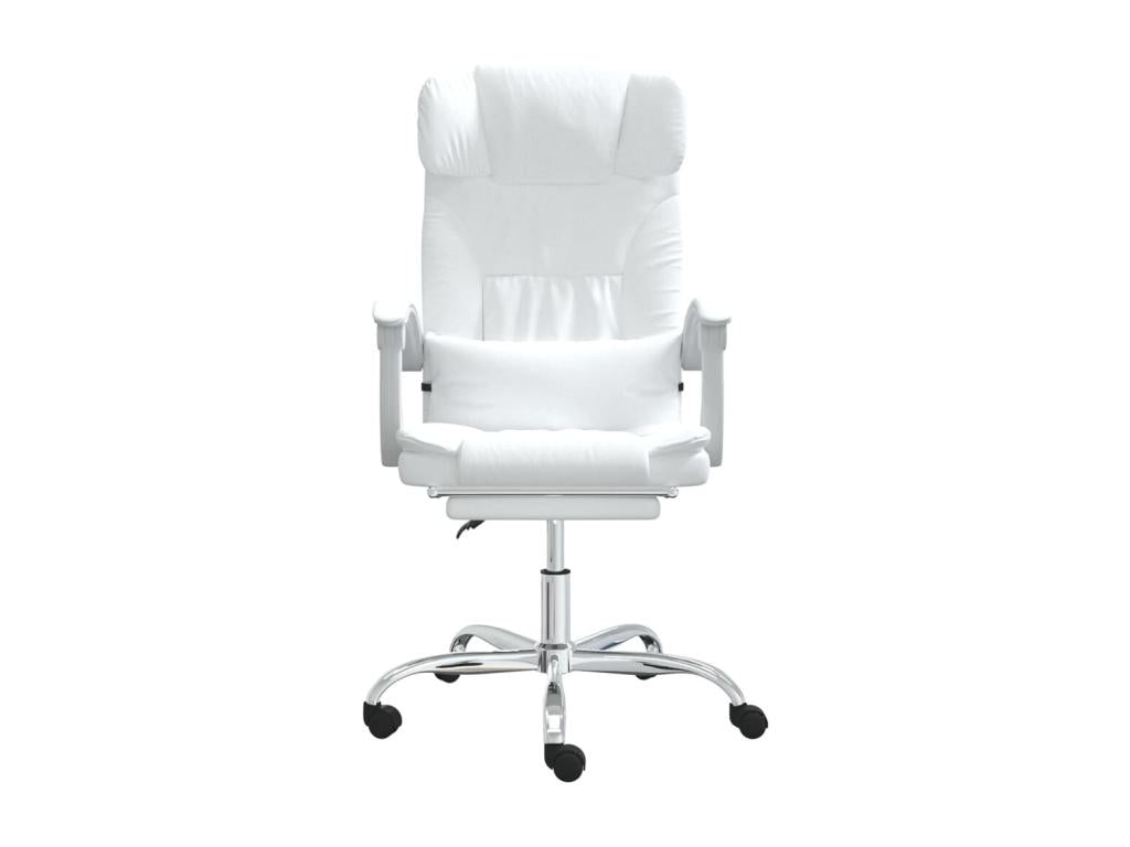 White Leather Accent Chair, 63 x 56 x 122 cm