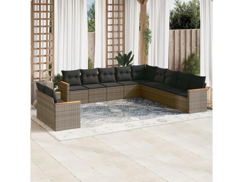 Gray Woven Resin Wicker Outdoor Furniture Set - dlz1766569337251