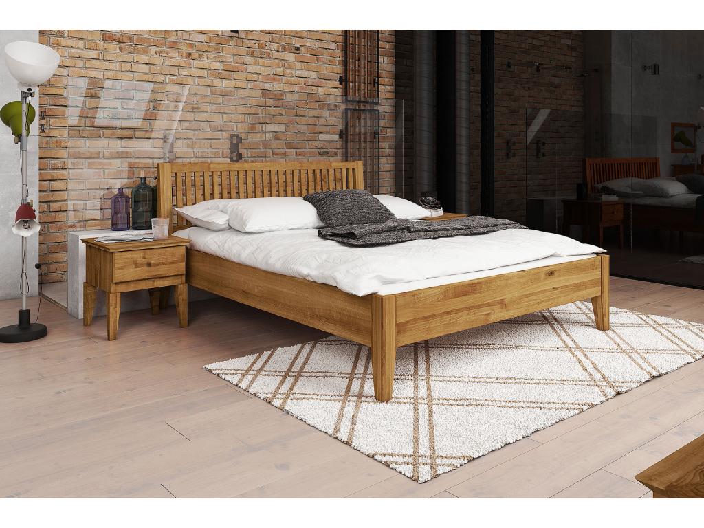 Natural Oak Wood Bed, 140 x 200 cm