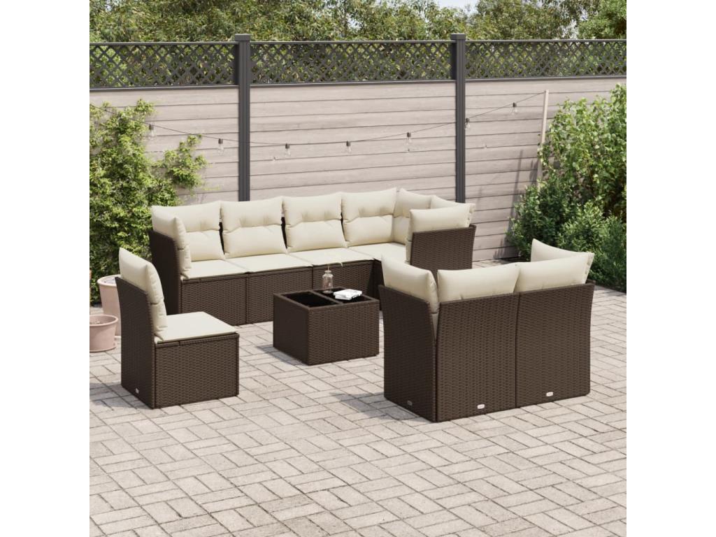 Brown Woven Resin Wicker Outdoor Furniture Set - dlz1766569420818