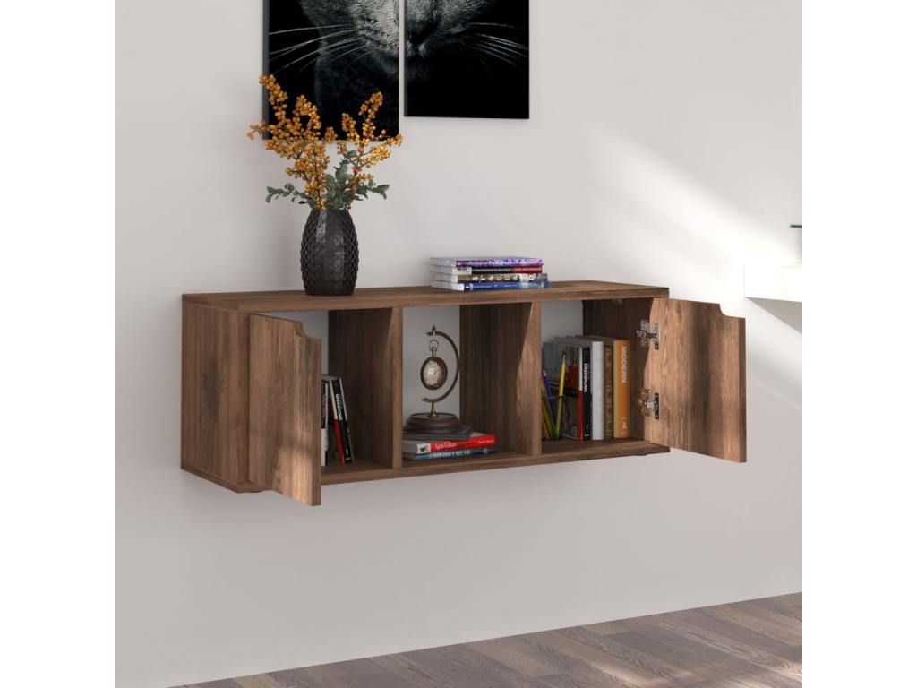 Brown Engineered Wood TV Stand, 88.5 x 27.5 x 30.5 cm